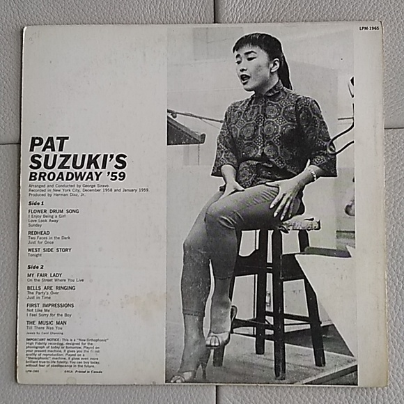 Pat Suzuki - Broadway '59 LP - Picture 2 of 4